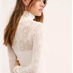 Free people pointelle bodysuit ivory xs NWTd